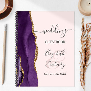 Agate Geode Lila Gold Blush Hochzeitspläne Planer