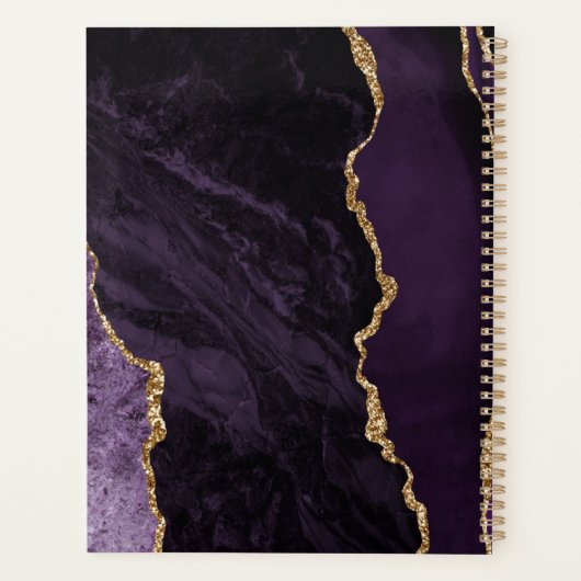 Agate Geode Lila Gold Hochzeitspläne Planer (Rückseite)