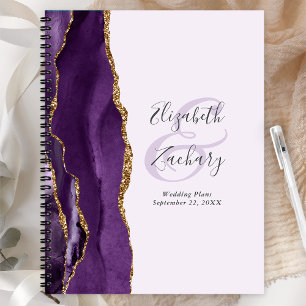 Agate Geode Lila Gold Lavendel Hochzeitspläne Planer