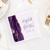 Agate Geode Lila Gold Lavender Wedding Serviette