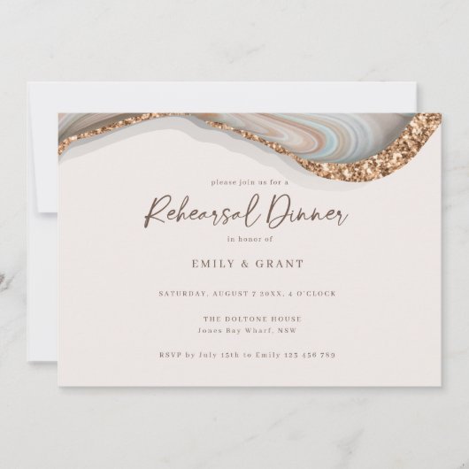 Agate Geode Marble Probe Dinner (Vorderseite)