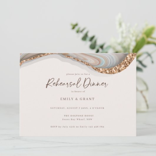 Agate Geode Marble Probe Dinner (Stehend Vorderseite)