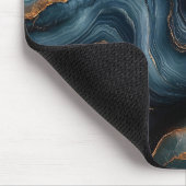 Agate Geode mit Gold und Navy Blue Marmor Mousepad (Ecke)