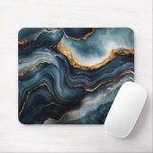 Agate Geode mit Gold und Navy Blue Marmor Mousepad (Mit Mouse)