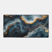 Agate Geode mit Gold und Navy Blue Marmor Schreibtischunterlage (Vorderseite)