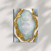 Agate Geode Pearl Golden Wedding Einladung