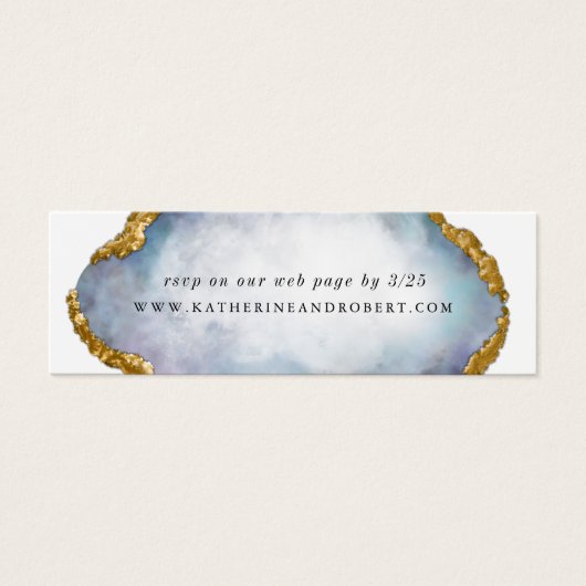 Agate Geode Pearl Golden Wedding Insert Card (Vorderseite)
