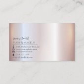 Agate geode Rosen gold Metallisches Weichrosa Visitenkarte (Rückseite)