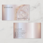 Agate geode Rosen gold Metallisches Weichrosa Visitenkarte (Vorne/Hinten)