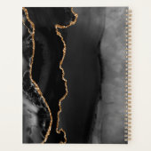 Agate Geode Script Black Gold Burgundy Wedding Planer (Rückseite)