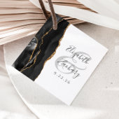 Agate Geode Script Black Gold Wedding Geschenkanhänger