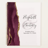 Agate Geode Script Burgundy Gold Blush Wedding Planer (Vorderseite)