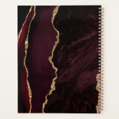 Agate Geode Script Burgundy Gold Blush Wedding Planer (Rückseite)