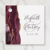 Agate Geode Script Burgundy Gold Wedding Geschenkanhänger (Vorderseite)