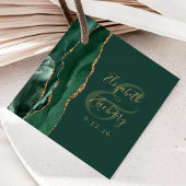 Agate Geode Script Emerald Green Gold Wedding Geschenkanhänger