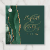 Agate Geode Script Emerald Green Gold Wedding Geschenkanhänger (Vorderseite)