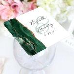 Agate Geode Script Emerald Green Gold Wedding Rechteckiger Pappuntersetzer<br><div class="desc">Dieser elegante,  moderne Hochzeitsfest-Untersetzer besticht durch ein smaragdgrünes Aquarell-Dekor mit vergoldetem Imitat-Glitzer. Einfach den kohlegrauen Text auf einem weißen Hintergrund anpassen,  mit den Namen der Braut und des Bräutigams in handschriftlicher Kalligraphie über einen großen grünen Ampersand.</div>