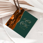 Agate Geode Script Rust Gold Dark Green Wedding Geschenkanhänger