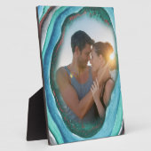 Agate Geode Turquoise Blue Green and Copper Foto Fotoplatte (Seite)