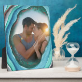 Agate Geode Turquoise Blue Green and Copper Foto Fotoplatte (Seite)