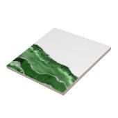 Agate Glamorous Emerald Green Silver Glitter Fliese (Seite)