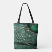 Agate Glitter Ozean Braut Golden 3D Text Tote Tasche (Rückseite)