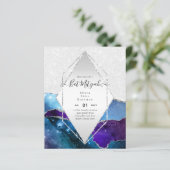 AGATE GLITZER BAT MITZVAH Einladungs-HAUSHALT (Stehend Vorderseite)