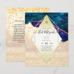 AGATE GLITZER BAT MITZVAH Einladungs-HAUSHALT