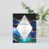 AGATE GLITZER BAT MITZVAH Einladungs-HAUSHALT (Stehend Vorderseite)