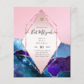 AGATE GLITZER BAT MITZVAH Einladungs-HAUSHALT (Vorderseite)