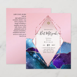 AGATE GLITZER BAT MITZVAH Einladungs-HAUSHALT