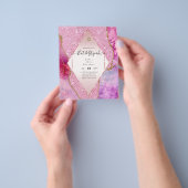 AGATE GLITZER BAT MITZVAH Einladungs-HAUSHALT Flyer (Gruppe)