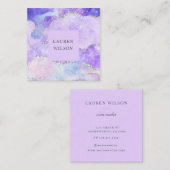 agate Glitzer rosa blaue Quadrat-Visitenkarte Quadratische Visitenkarte (Vorne/Hinten)