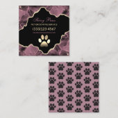 Agate Glitzer Rose Gold Dog Pet Grooming Quadratische Visitenkarte (Vorne/Hinten)