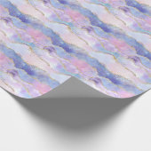Agate Glitzer Trendy Blue Pink Lila Geschenkpapier (Ecke)