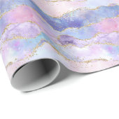 Agate Glitzer Trendy Blue Pink Lila Geschenkpapier (Rolleneckpunkt)