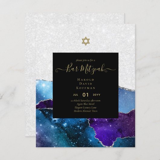 AGATE Gold BAR MITZVAH (Vorne/Hinten)