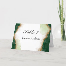 Agate Gold & Green Hochzeitstisch Platzkarte Programm