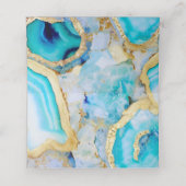 Agate gold Luxurious coastal Wedding  Platzkarte (Innenseite Aufgefaltet)