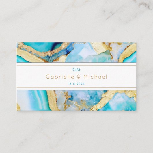 Agate gold QR Code Einladung Hochzeitsfeier (Vorderseite)