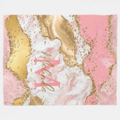 Agate: Gold und Rosa Sequins Fleecedecke (Vorderseite (Horizontal))