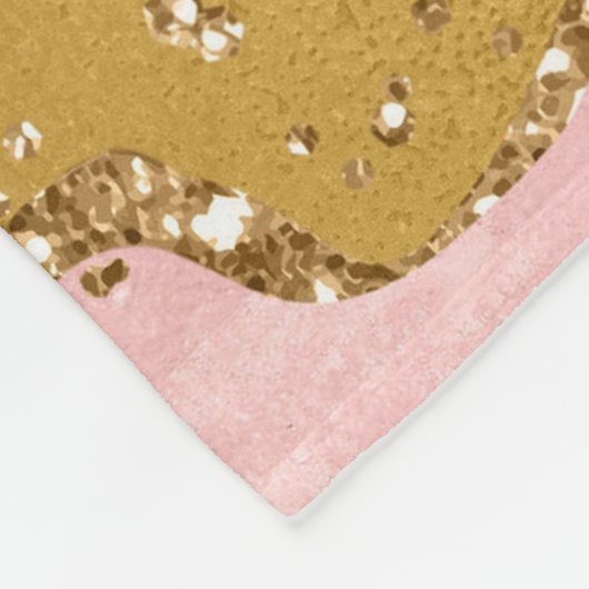 Agate: Gold und Rosa Sequins Fleecedecke (Ecke)