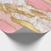 Agate: Gold und Rosa Sequins Geschenkpapier (Ecke)