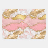 Agate: Gold und Rosa Sequins Geschenkpapier Set (Vorderseite 2)