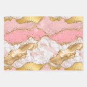Agate: Gold und Rosa Sequins Geschenkpapier Set (Vorderseite)