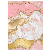 Agate: Gold und Rosa Sequins Klemmbrett (Rückseite)