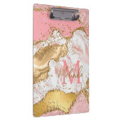 Agate: Gold und Rosa Sequins Klemmbrett (Rechts)