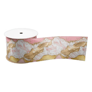 Agate: Gold und Rosa Sequins Satinband