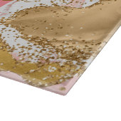 Agate: Gold und Rosa Sequins Schneidebrett (Ecke)