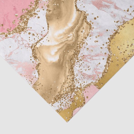 Agate: Gold und Rosa Sequins Seidenpapier (Detail)